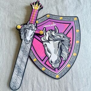 Legoland Kids Pink and Purple Horse Shield and Sword Toy Set